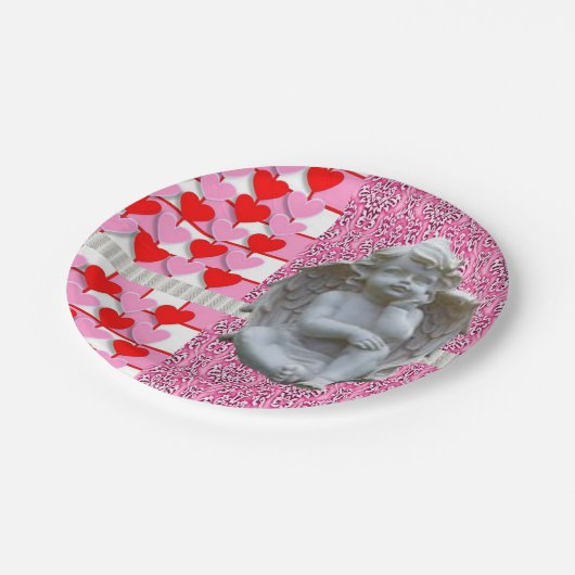 Assiettes En Carton Plaques en papier Saint-Valentin, Ange (Angle)