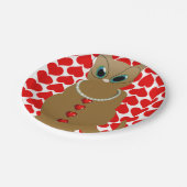Assiettes En Carton Plaques en papier Saint-Valentin, Chat (Angle)
