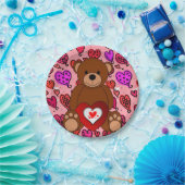 Assiettes En Carton Plaques en papier Saint-Valentin, ours en peluche (Fête)