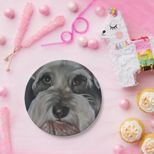 Assiettes En Carton Plaques en papier Schnauzer (Fête)
