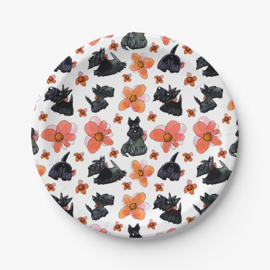 Assiettes En Carton Plaques en papier Scotty pour chien (Devant)