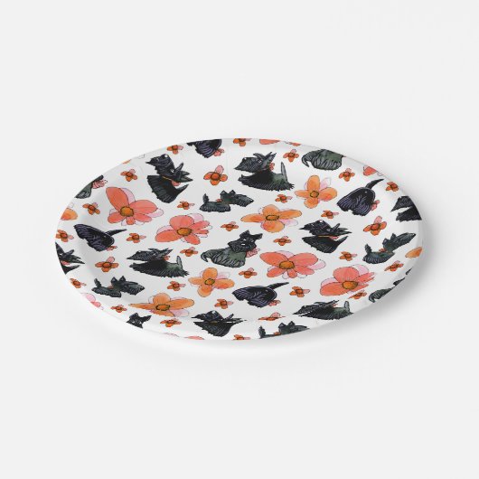 Assiettes En Carton Plaques en papier Scotty pour chien (Angle)