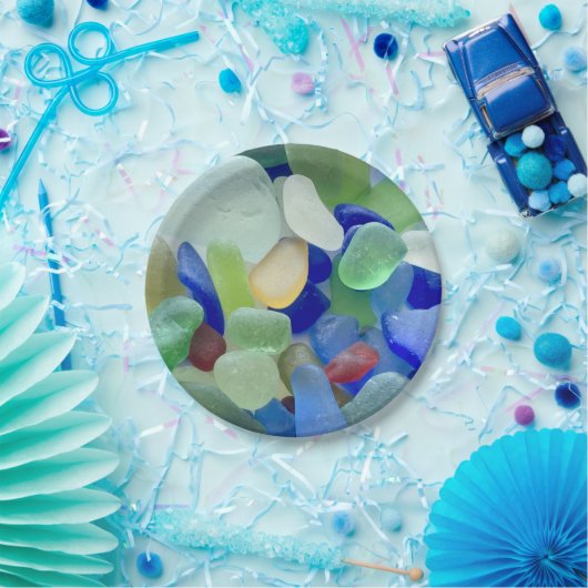 Assiettes En Carton Plaques en papier Seaglass (Fête)