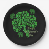 Assiettes En Carton Plaques en papier Shamrock celtique Lucky (Devant)