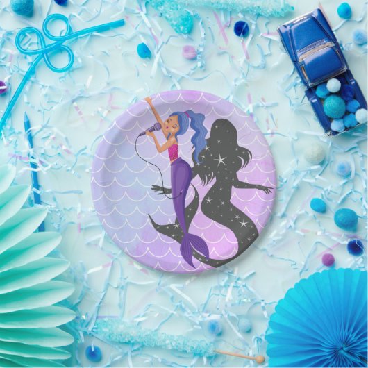 Assiettes En Carton Plaques en papier sirène (Fête)