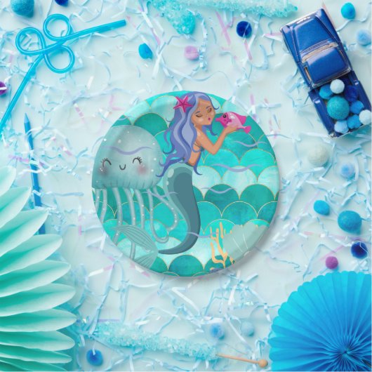 Assiettes En Carton Plaques en papier sirène (Fête)