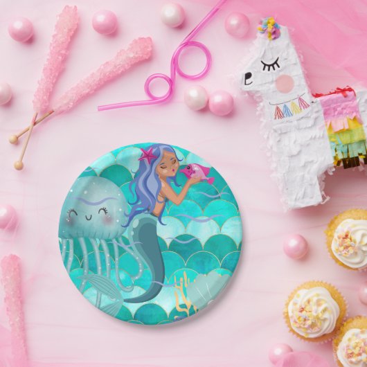 Assiettes En Carton Plaques en papier sirène (Fête)