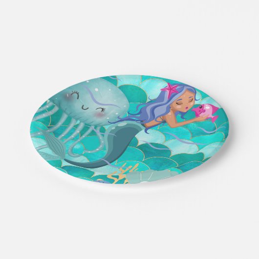 Assiettes En Carton Plaques en papier sirène (Angle)