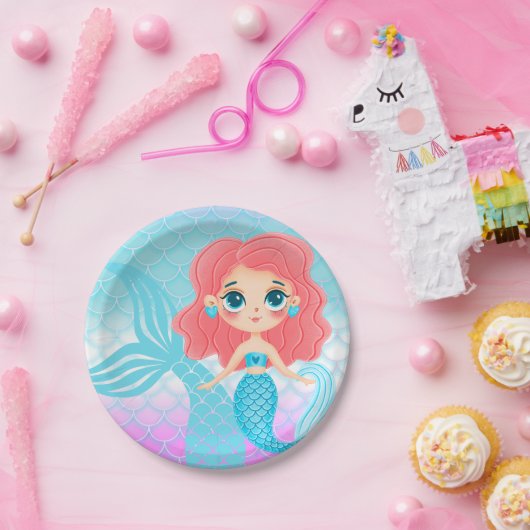 Assiettes En Carton Plaques en papier sirène (Fête)