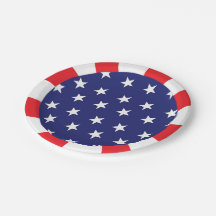 Plaques en papier Stars et Grille Rouge Blanc et B