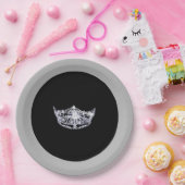 Assiettes En Carton Plaques en papier style Miss America Argent Crown  (Fête)