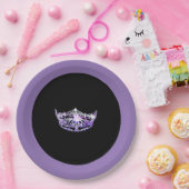 Assiettes En Carton Plaques en papier style Miss America Purple Crown  (Fête)