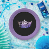 Assiettes En Carton Plaques en papier style Miss America Purple Crown (Fête)
