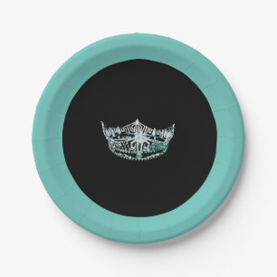 Assiettes En Carton Plaques en papier style Miss America Turquoise Cro