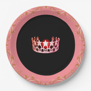 Assiettes En Carton Plaques en papier style Miss USA Pink Coral 9"