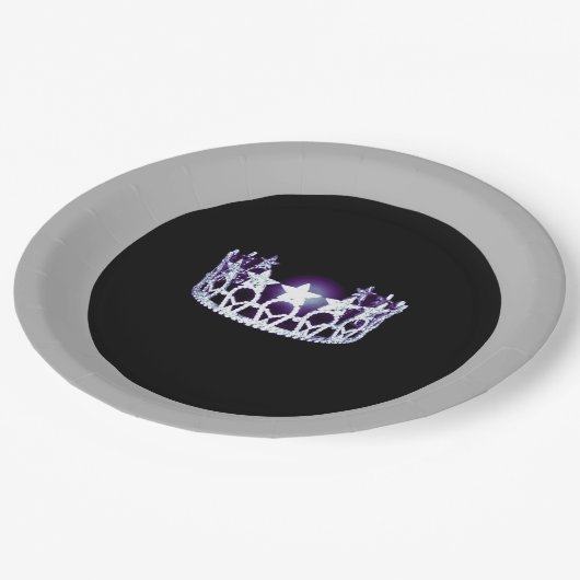 Assiettes En Carton Plaques en papier style Miss USA Silver Crown 9" (Angle)