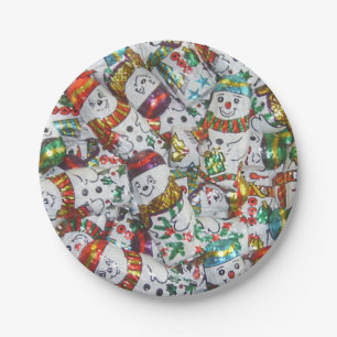 Assiettes En Carton Plaques en papier Sweet Snowmen
