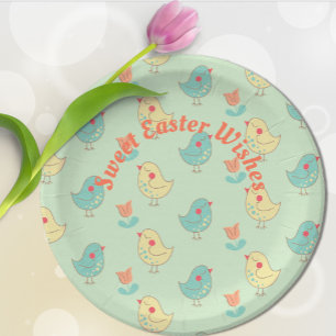 Assiettes En Carton Plaques en papier Sweet Spring Birdies