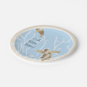 Assiettes En Carton Plaques en papier "Tan bleu tortue"