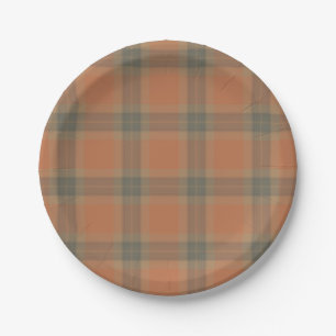 Assiettes En Carton Plaques en papier Tartan crème