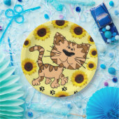 Assiettes En Carton Plaques en papier Tonneau de tournesol Kitten (Fête)