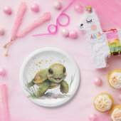 Assiettes En Carton Plaques en papier Tortoise joyeux (Fête)