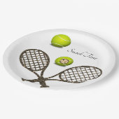 Assiettes En Carton Plaques en papier tournesol Tennis (Angle)
