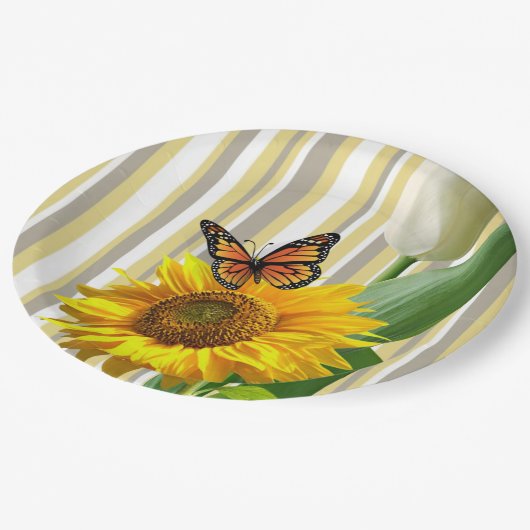 Assiettes En Carton Plaques en papier Tulipe de tournesol (Angle)