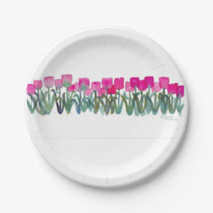 Assiettes En Carton Plaques en papier Tulipe rose