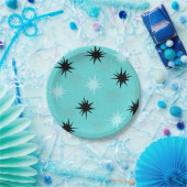 Assiettes En Carton Plaques en papier turquoise atomique (Fête)