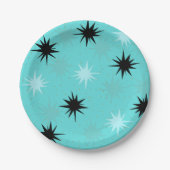 Assiettes En Carton Plaques en papier turquoise atomique (Devant)