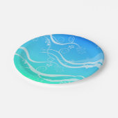 Assiettes En Carton Plaques en papier Turquoise Sea White Swils (Angle)