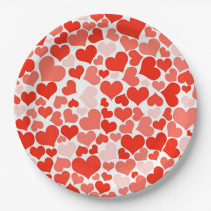 Assiettes En Carton Plaques en papier Valentine Hearts