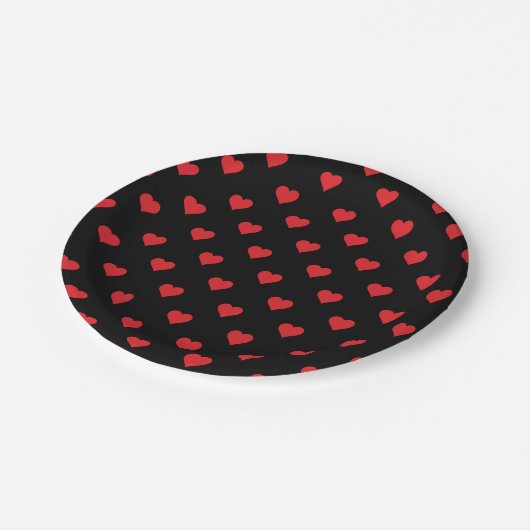 Assiettes En Carton Plaques en papier Valentine Hearts (Angle)