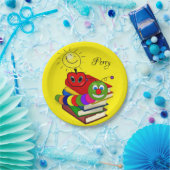 Assiettes En Carton Plaques en papier, ver de livre Apple Jaune Soleil (Fête)