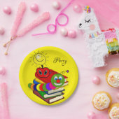 Assiettes En Carton Plaques en papier, ver de livre Apple Jaune Soleil (Fête)