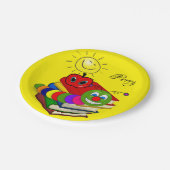 Assiettes En Carton Plaques en papier, ver de livre Apple Jaune Soleil (Angle)