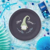 Assiettes En Carton Plaques en papier vert scandinave Gnome (Fête)