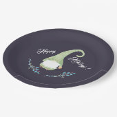 Assiettes En Carton Plaques en papier vert scandinave Gnome (Angle)