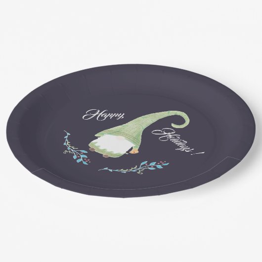 Assiettes En Carton Plaques en papier vert scandinave Gnome (Angle)