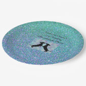 Assiettes En Carton Plaques en papier violet Aqua Ombre Parties scinti (Angle)