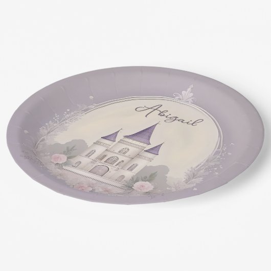 Assiettes En Carton Plaques en papier violet Castle (Angle)