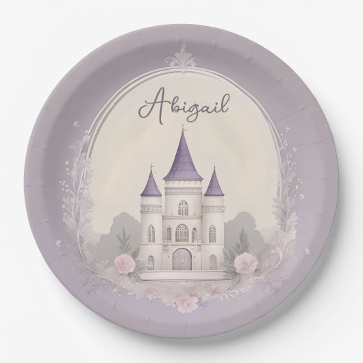 Assiettes En Carton Plaques en papier violet Castle (Devant)