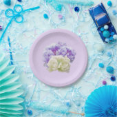 Assiettes En Carton Plaques en papier violet et ivoire (Fête)