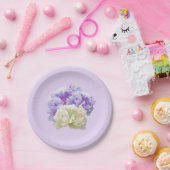 Assiettes En Carton Plaques en papier violet et ivoire (Fête)