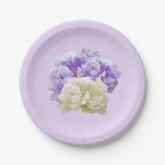 Assiettes En Carton Plaques en papier violet et ivoire (Devant)
