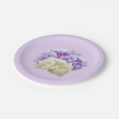 Assiettes En Carton Plaques en papier violet et ivoire (Angle)