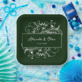 Assiettes En Carton Plaques en papier Wedding shower Emerald Green Flo (Fête)