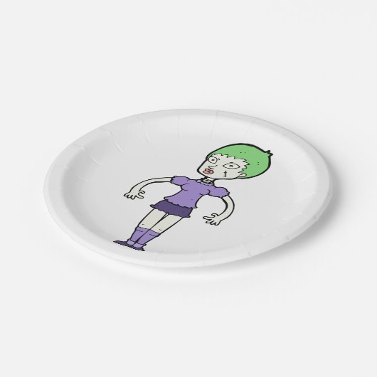 Assiettes En Carton Plaques en papier Zombie pour femmes (Angle)