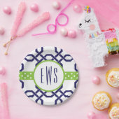 Assiettes En Carton Plaques en treillis et graisse monogrammes (Fête)